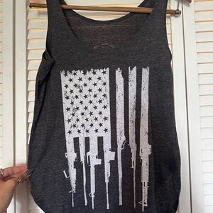 Grunt Style Charcoal Tank with White Flag Graphic